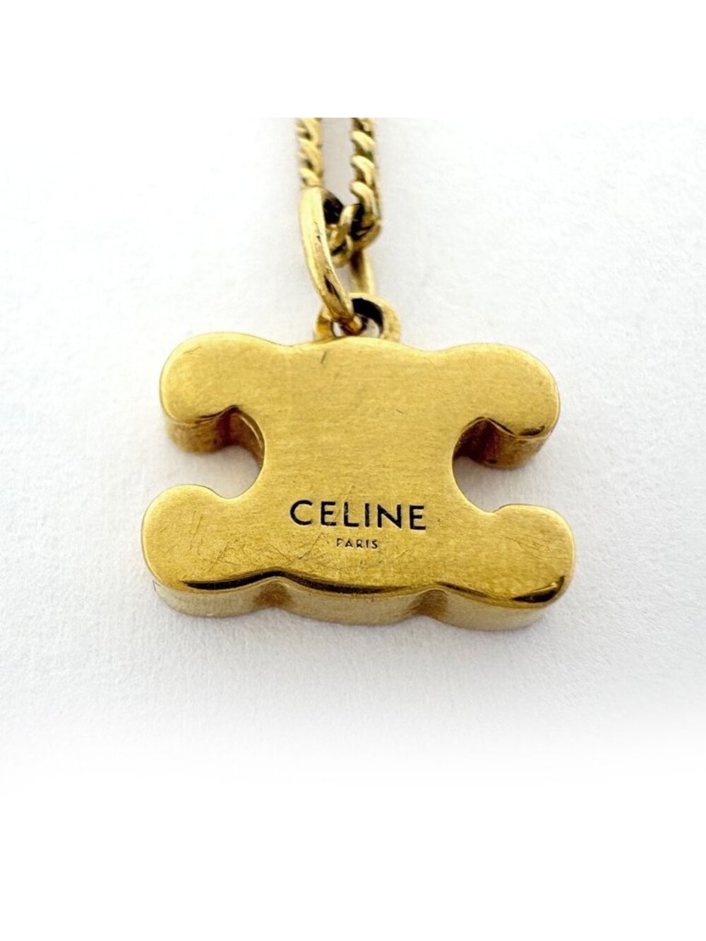 Celine Necklace Triomphe Rhinestone Gold - Picture 2 of 6